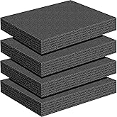 Treela 4 Pcs Customizable Polyethylene Foam Sheets 16x12x2" | Black Thick Cuttable Foam Padding Inserts for Cases, Polyethylene Block Sheet for Packing, Toolbox Storage and Craft Pad