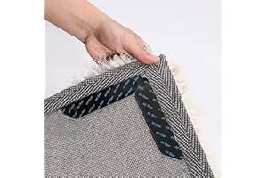 Hot Stocks Market 12 Pcs Non Slip Rug Pads Gripper for Rug for Hardwood Floors, Tile, Wood Under Rug Carpet Tape Stickers, Reusable Washable Adhesive Stickers (1mm)