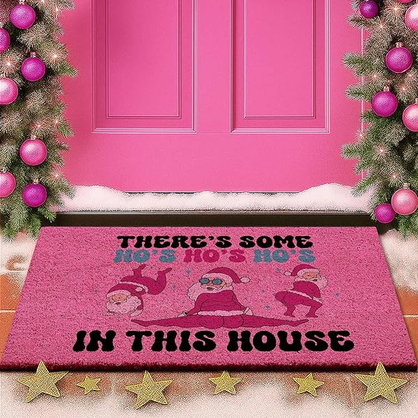 LANPN CHRISTMAS WELCOME NATURAL COIR DOOR MAT, SANTA...