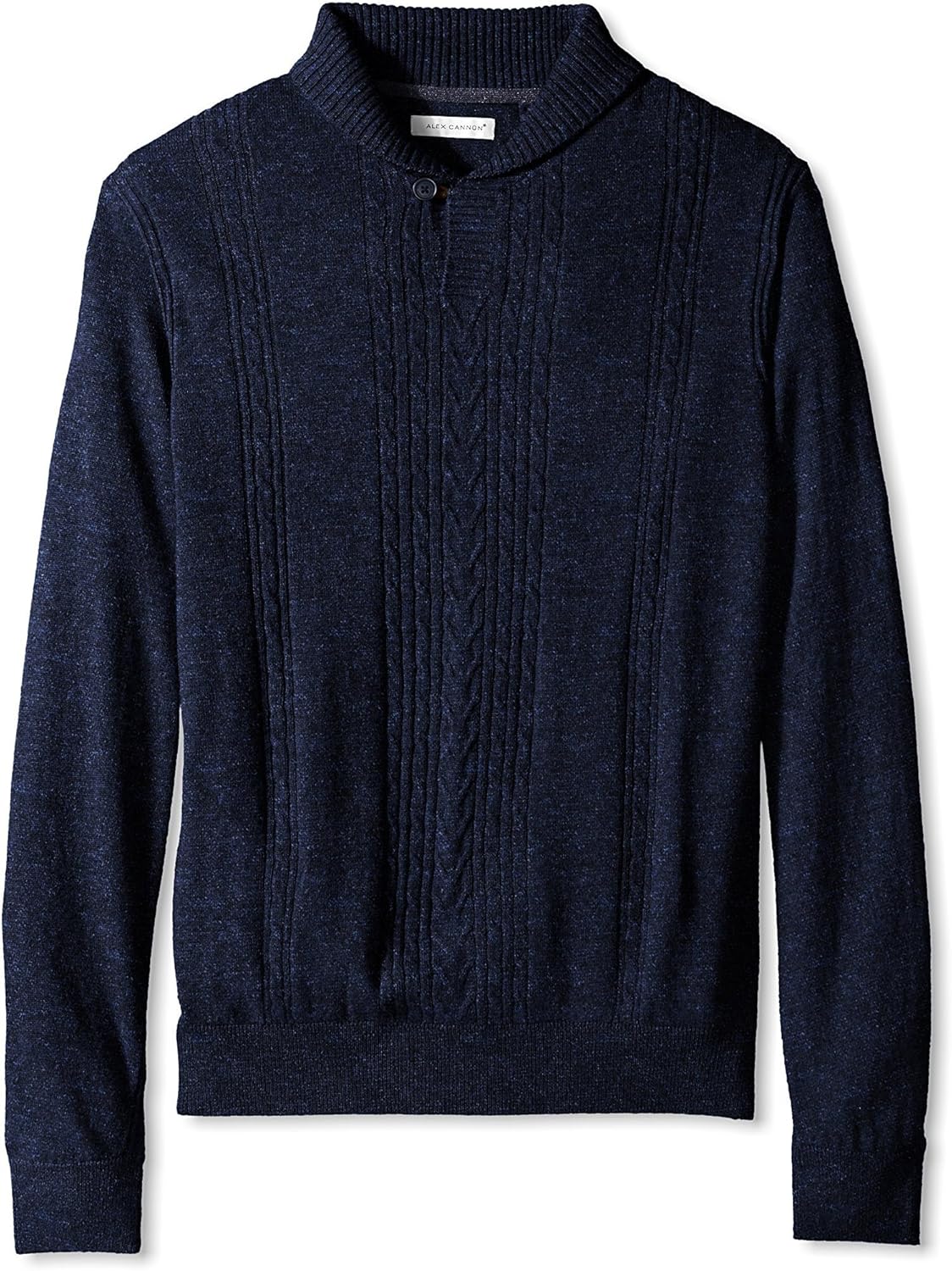 Alex Cannon Men's Shawl Collar Sweater with Cable Stitch, Navy, S at Amazon Menâs Clothing store