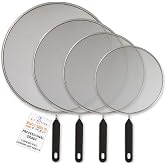 U.S. Kitchen Supply 4-Pc Stainless Steel Splatter Guard 13", 11.5", 10", 8" | 4 Size Splatter Guards, Fine Mesh Cover, Grease &amp; Oil, Splatter Screen for Frying Pan, Cooking Pots with Comfort Grip Handles