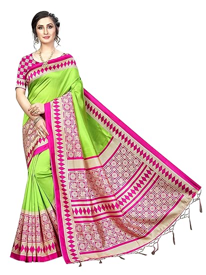Winza Designer Womens Art Silk Saree With Blouse (BIBA)