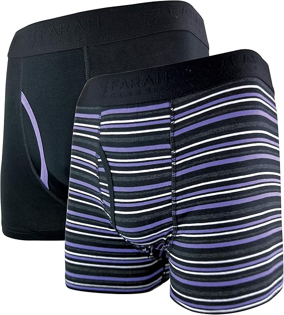 Farah - 2 Pack Hombre Algodon Rayas Boxer con Abertura: Amazon.es ...