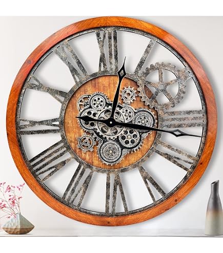 Amazon.com: DORBOKER 36'' Large Wall Clock Real Moving Gears
