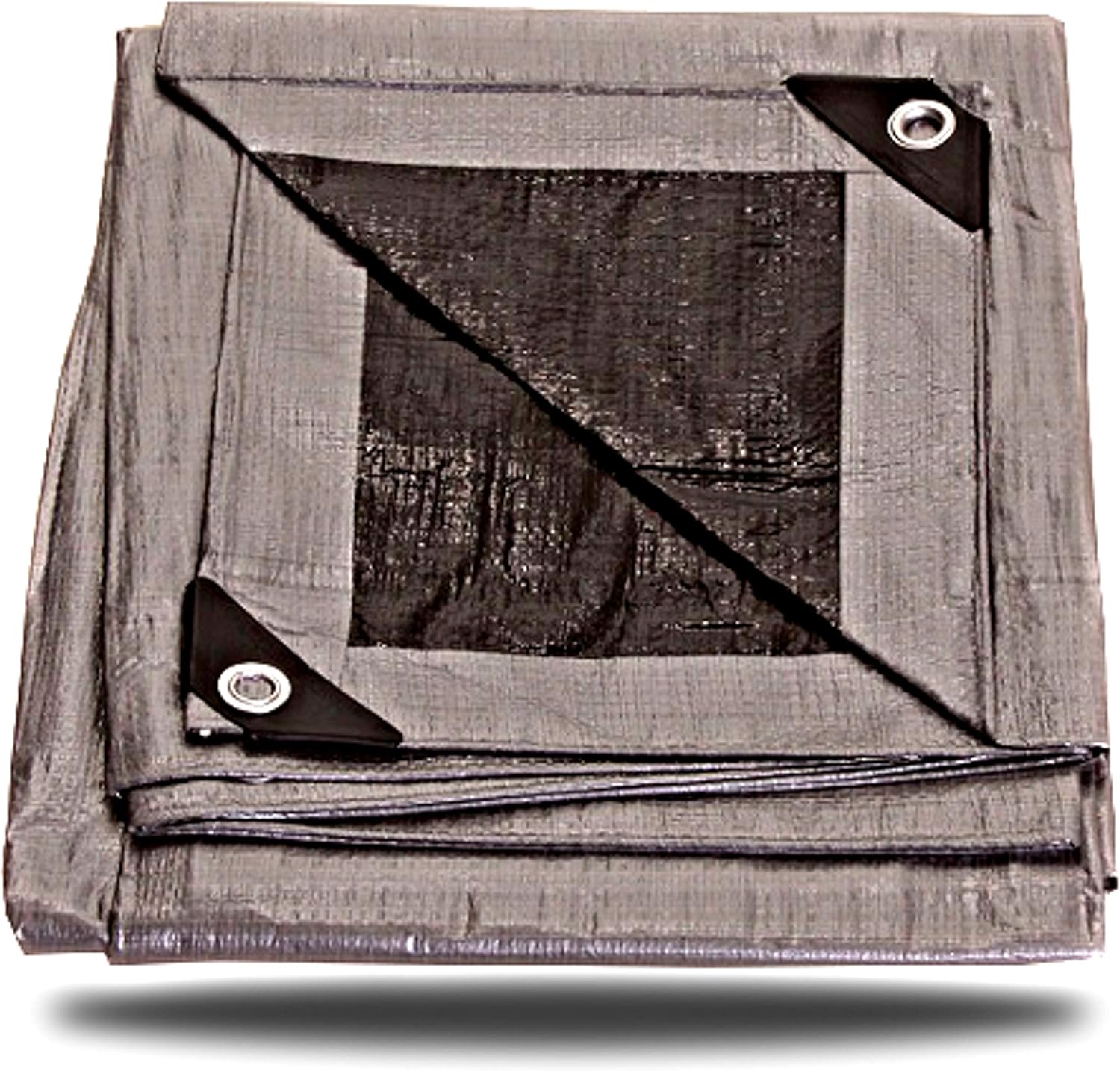 8x10 Heavy Duty Silver/Black Poly Tarp 100 Waterproof 10.5 mil 14x14 Weave