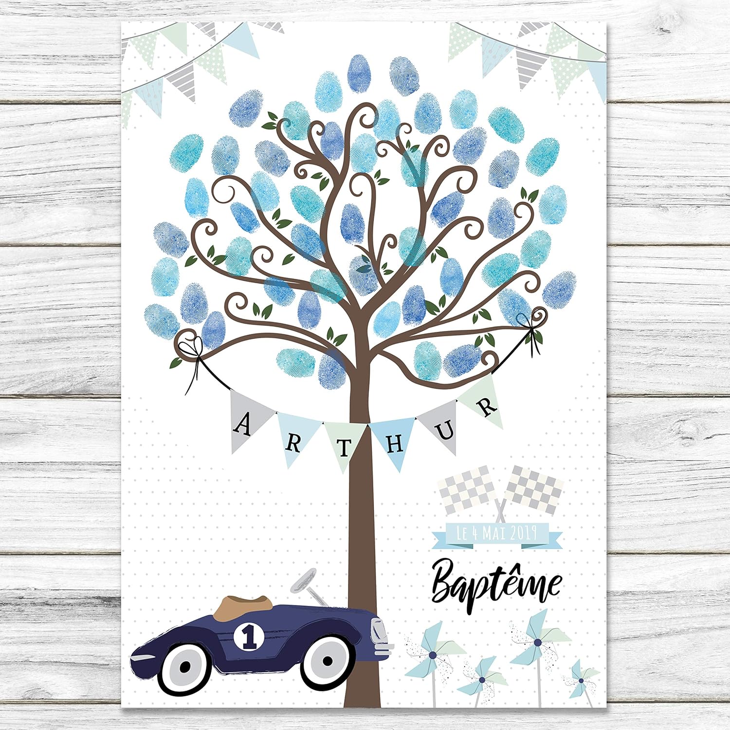 Arbre à empreintes pour Baptême et