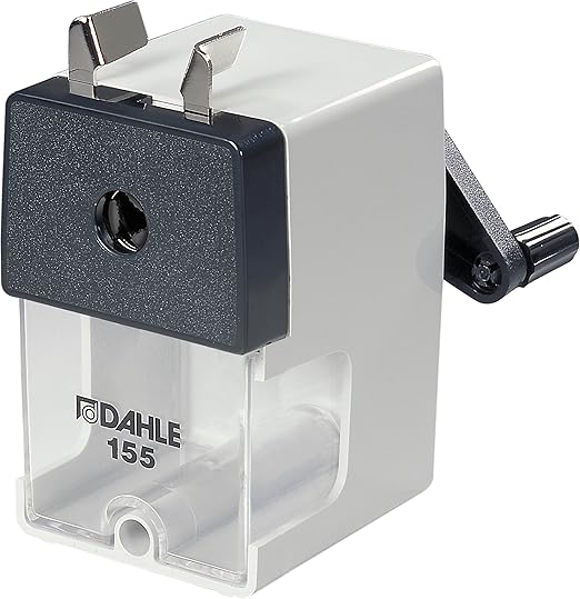 Dahle 155 Pencil Sharpener Manual Pencil Sharpener, Black, White