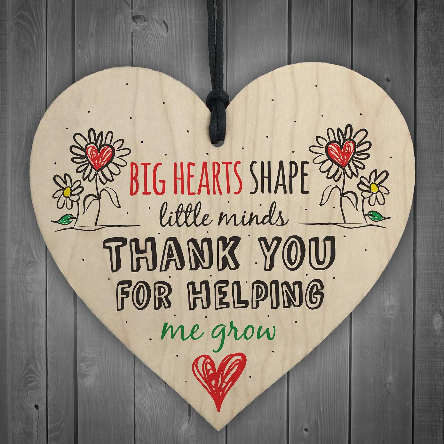Red Ocean Teacher Leaving Gift Nursery Wooden Hanging Heart Plaque Childminder Preschool Thank You Present