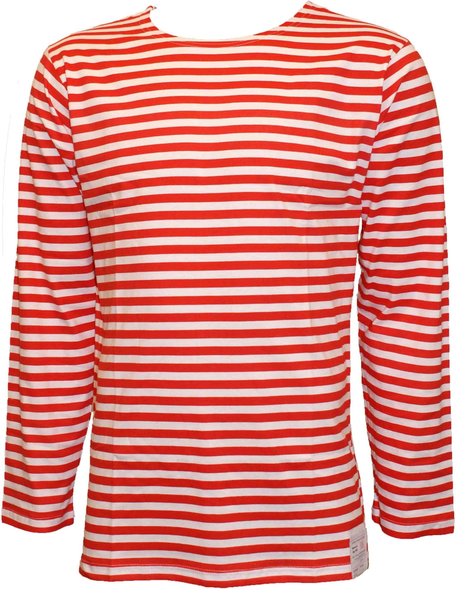 Armyarmyandoutdoors Russian Telnyashka Striped Sailors’s/Navy’s T-Shirt (UK 36 / EU 46, Red)