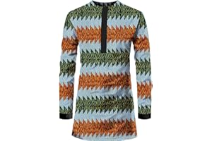 ATLYCOLOR African Mens Shirt Slim Fit Traditional Long Sleeve Dashiki Print Cotton Wax Cloth Top