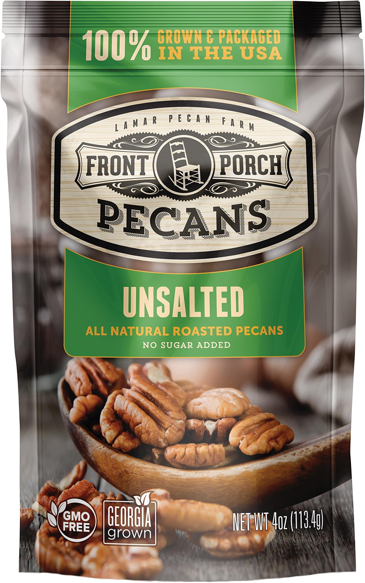 All Natural Roasted Pecans - Pack of 4 (Unsalted)