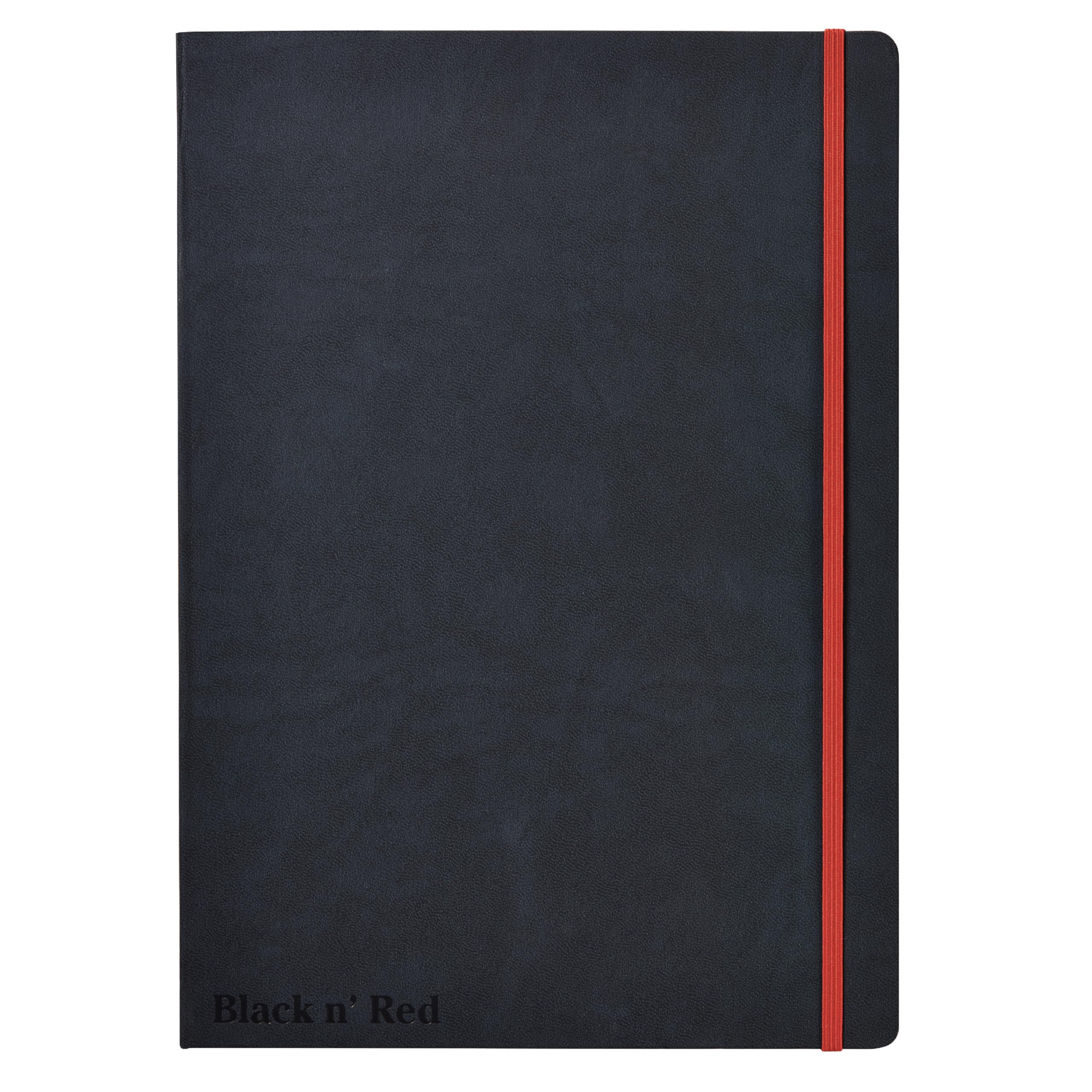 Oxford Black n' Red A4 Journal - Ruled with Numbered Pages, Black and Red
