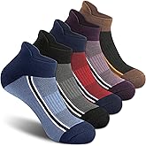 Gonii Men's Running Athletic Ankle Socks - Thick Cushioned Low Cut Socks (5 Pairs)
