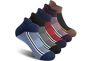 Gonii Men's Running Athletic Ankle Socks - Thick Cushioned Low Cut Socks (5 Pairs)