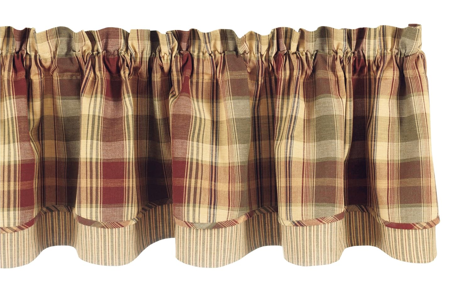 Park Designs "Saffron" Country Lined Layer Valance,72" Wide x 16" Long