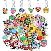 YEALQUE Random Different Keychain for Party Favor 20PCS Cute Fun Keychains for Goodie Bag/School Bag/Backpack/ Straw/Lanyard Birthday Treats Classroom Prize Holiday Present