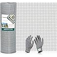 FOXIVO 1/4 inch Hardware Cloth 36” x 50' 23 Gauge Galvanized Wire mesh roll Vegetables Garden Fence Chicken Wire Fencing Snake Fence Gopher Racoons ​Opossum Rehab Cage Window
