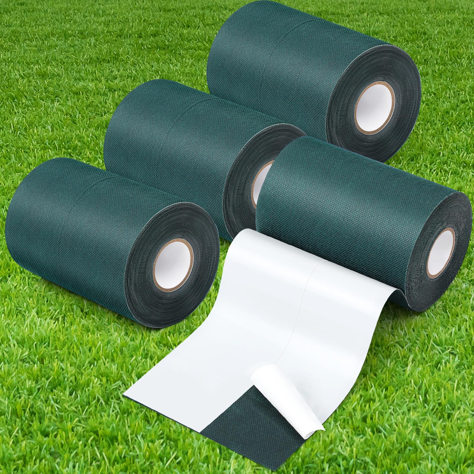 Photo 1 of Gersoniel 4 Rolls 6 in x 16.5 ft Artificial Grass Turf Tape Self Adhesive Turf Seam Tape for Artificial Lawn Carpet Jointing, Indoor Outdoor Rug, Pet Grass Mat Connecting