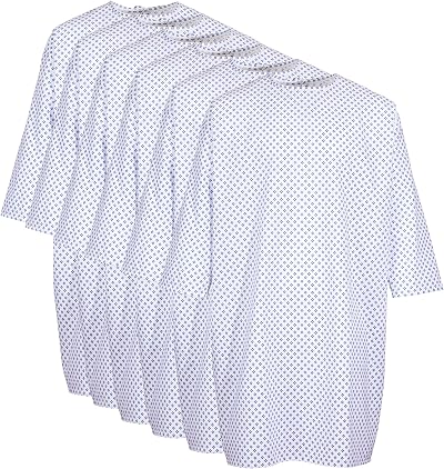 Profound Care Hospital Gown 6 Pack Cotton Blend Unisex Patient Gowns Up to 2XL