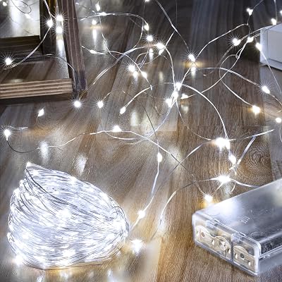 Ollny 5m 50 LED Battery Fairy Lights Copper Wire Indoor Outdoor Cool White