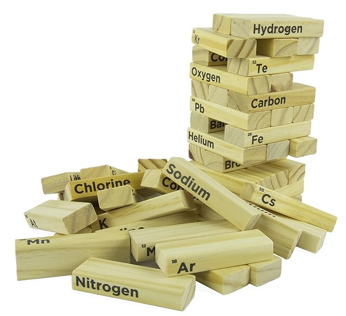 Amazon Com Periodic Table Wood Block Tower Stacking Game