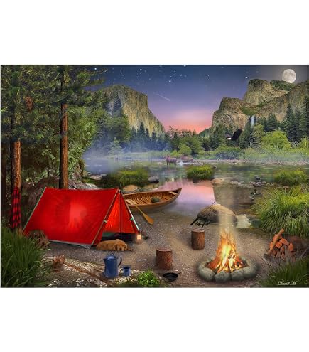 Camping in the Fall Jigsaw Puzzle | 1000 PC - Vermont Christmas Company