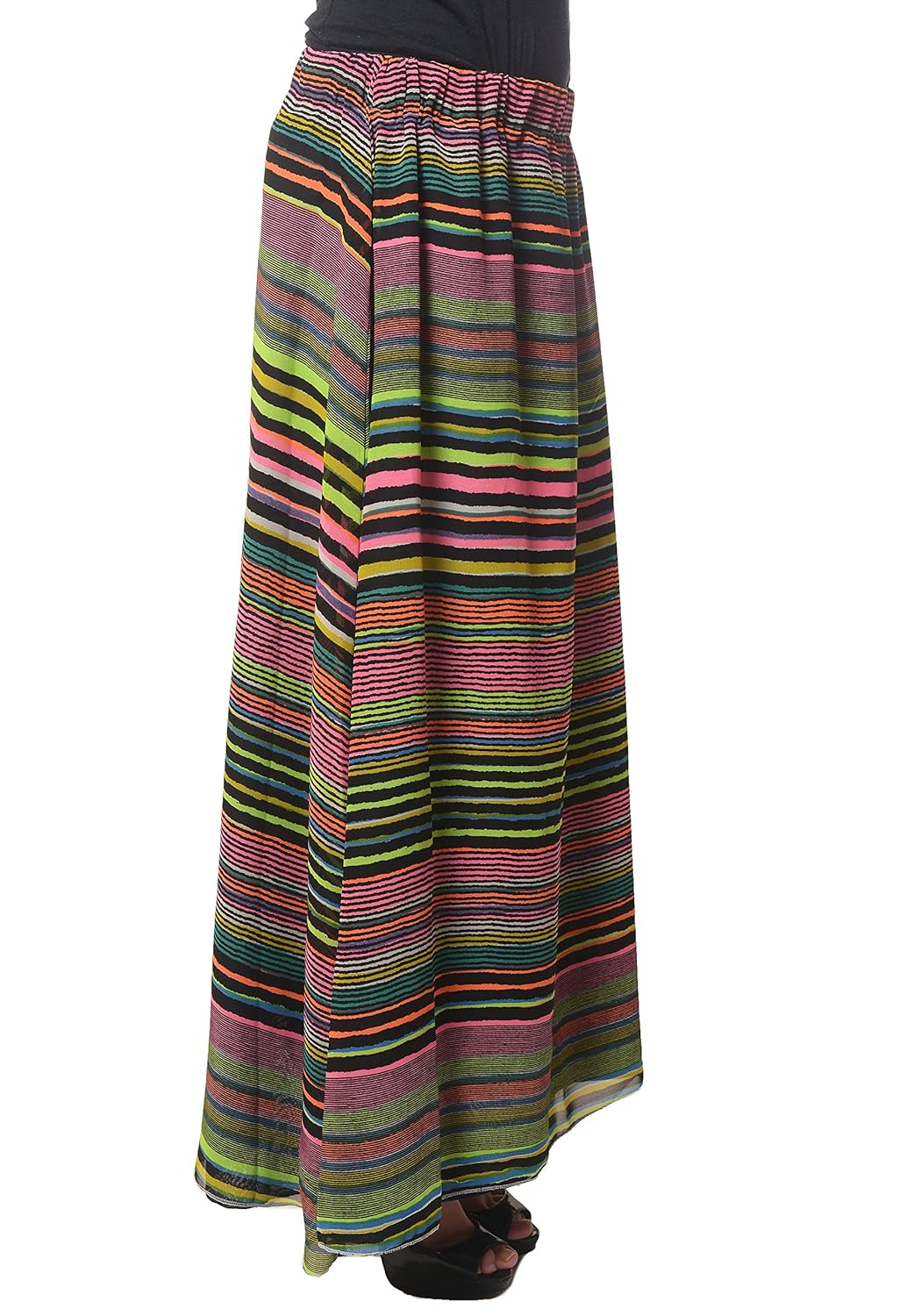 hazle avenue women's regular multi-striped full length skirt