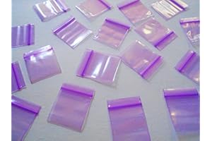 ORIGINAL APPLE BAGS Small Poly Zipper Bags (1"x1") Colorful Micro Pouches, Mini Plastic Baggies, Thick Durable 2mil, Designer Rave Party Pouches (1010) Tiny Ziplock Dime Bag (200, Purple)