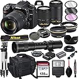Nikon D7500 DSLR Camera with 18-140mm VR and 70-300mm Lens Bundle with 420-800mm Preset f/8 Telephoto Lens + 128GB Card…