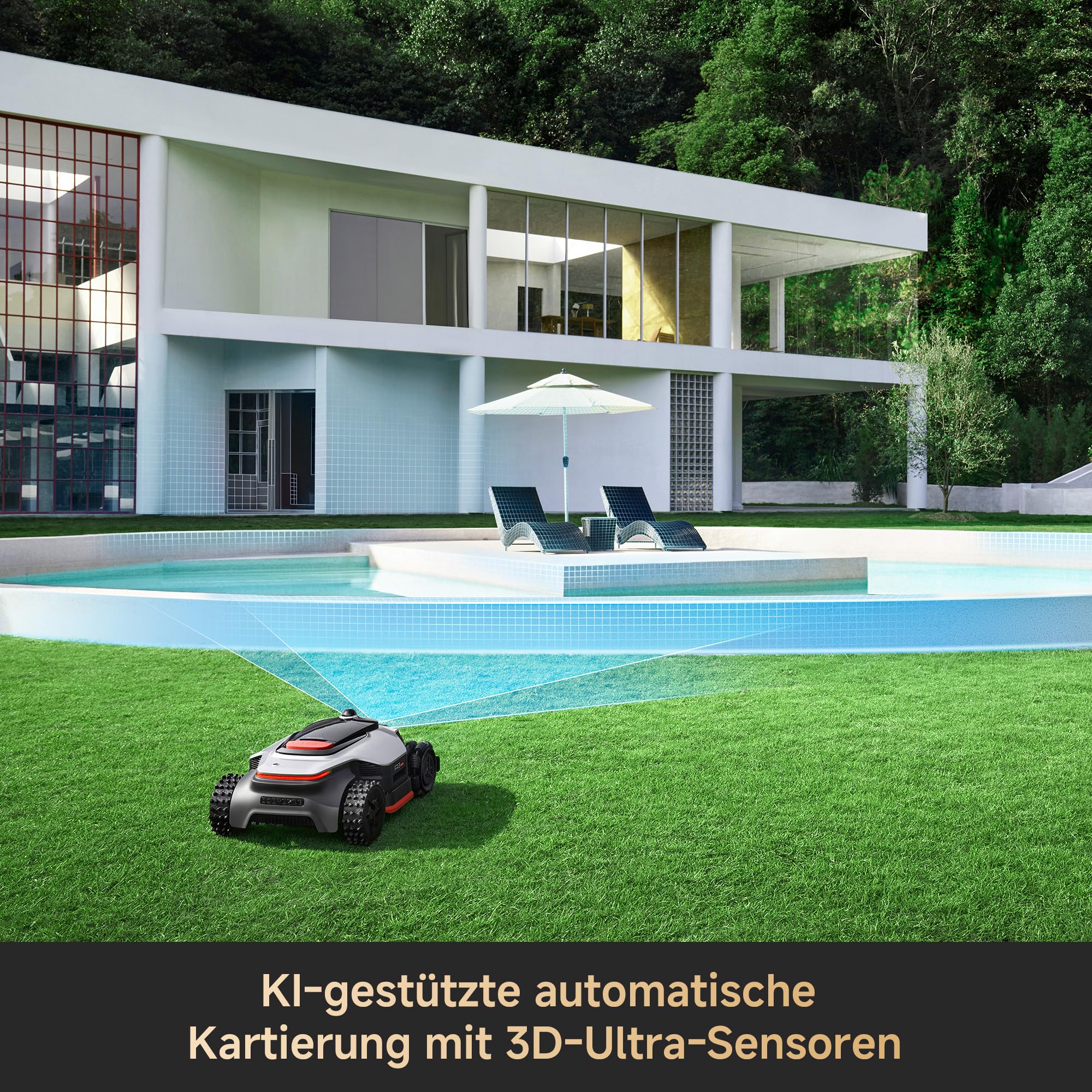 DREAME A3 AWD Pro 3500 Robot-Rasenmäher, für 3500 m², 4WD-Nabenmotoren, ohne RTK, 360° 3D-LiDAR & KI-Vision, Steigfähigkeit bis zu 80% (38,7°), EdgeMaster 2.0: ＜ 4 cm Kantenpräzision 6