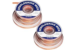 Lesnow solder wick Braid 3mm/0.12" Width 10' Length, No-Clean Desoldering Wick Braid Remover tool, Soldering Wick Disassemble Electrical Components,copper desolder wick Braid