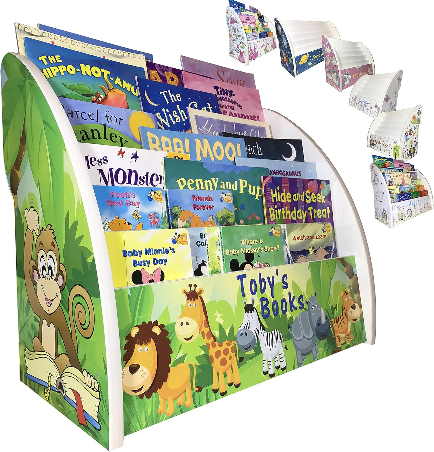 TINYSTANDS Personalised Childrens Bookcase Kids Bookshelf Various