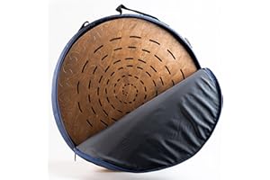 NAZAR DRUMS Sound Therapy Tool "Water-Fall Disk" 20 inch | Powerful Ocean Sound | Wooden Rain Drum | Long and Soft Relaxing Sound | 100% Handmade from Natural Wood | With a Soft Protecting Bag