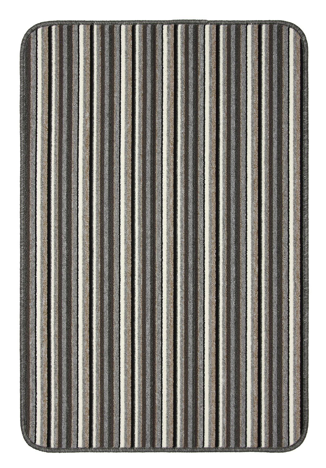 Dandy by William Armes, Ios Stripe Indoor Washable Rug, Silver, 150 x 100
