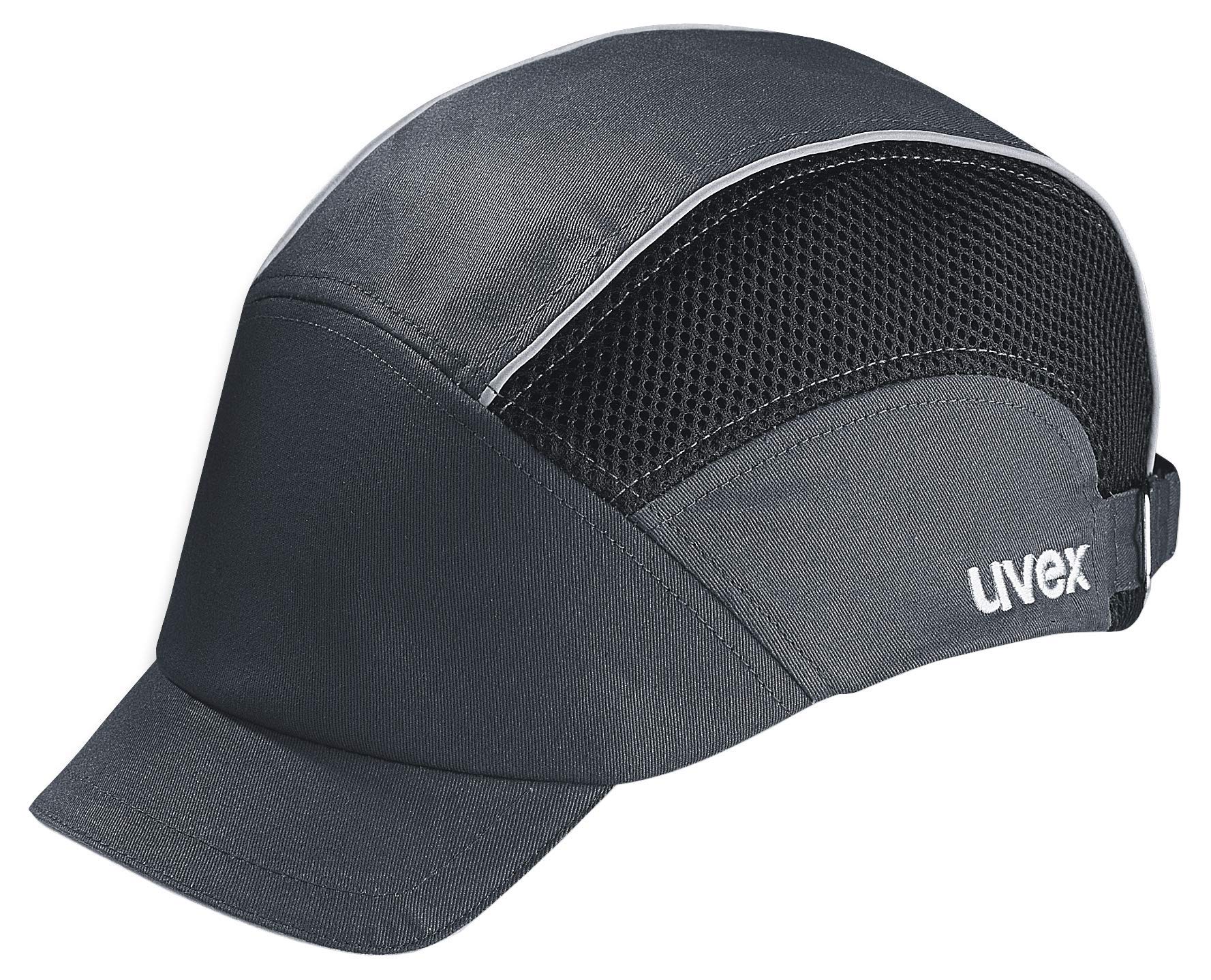 Uvex Premium Bump Cap - Head Protection Cap with Short Peak and Hard Shell - Charcoal