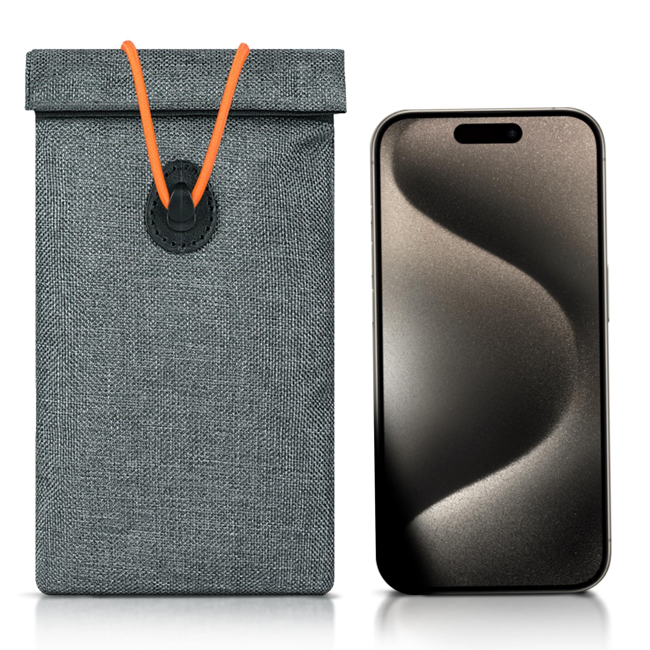 Dig Detox Blackout Faraday Pouch for Car Keys, Signal Blocking Phone Sleeve, EMF Blocker for Smartphone, Anti Theft RFID Mobile Phone Pouch - Grey