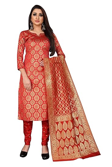 Anand Jacquard Silk Woven Salwar Suit Dress Material for Women