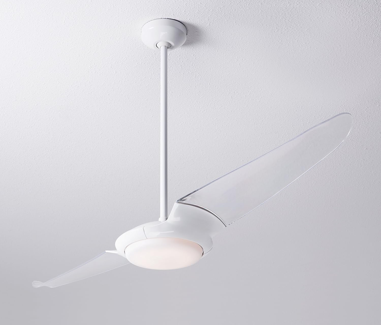 Modern Fan Company Ic Air2 56 Gloss White W Clear Blades Led
