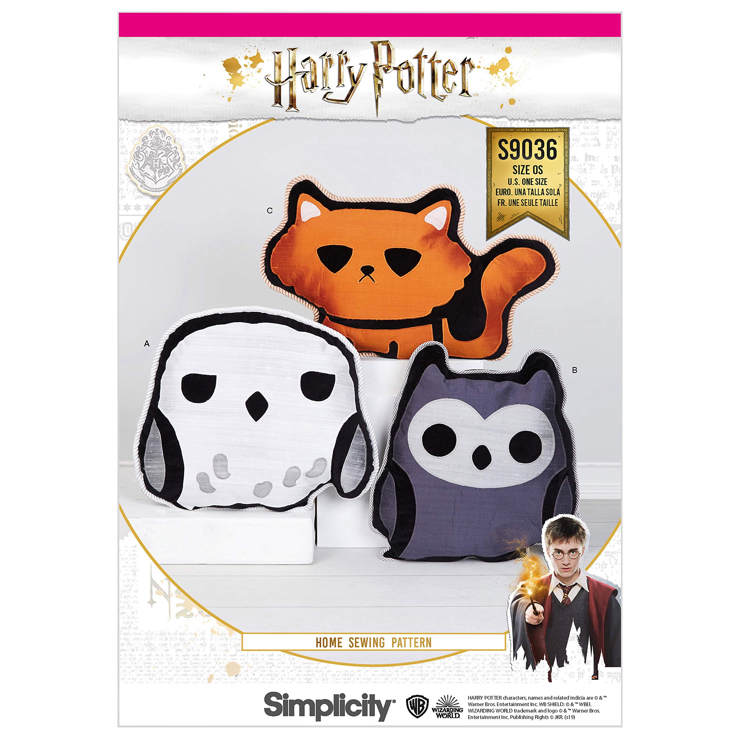 SIMPLICITY Sewing Pattern S9036 Harry Potter Stuffed Pillows, Various, OS (ONE Size)