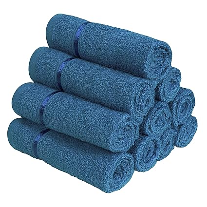 Story@Home 100% Cotton Soft Towel Set of 10 Pieces, 450 GSM - 10 Face Towels - Blue