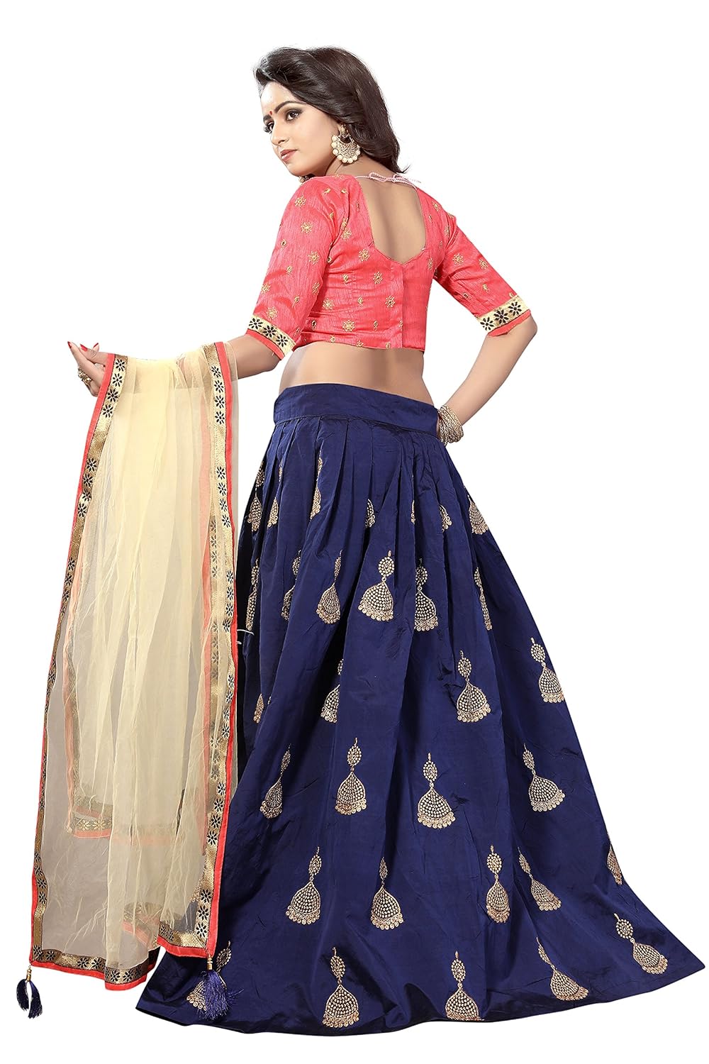 momcreation women's tapeta silk lehenga choli (mom-new01,blue,free size, semi-stitched)