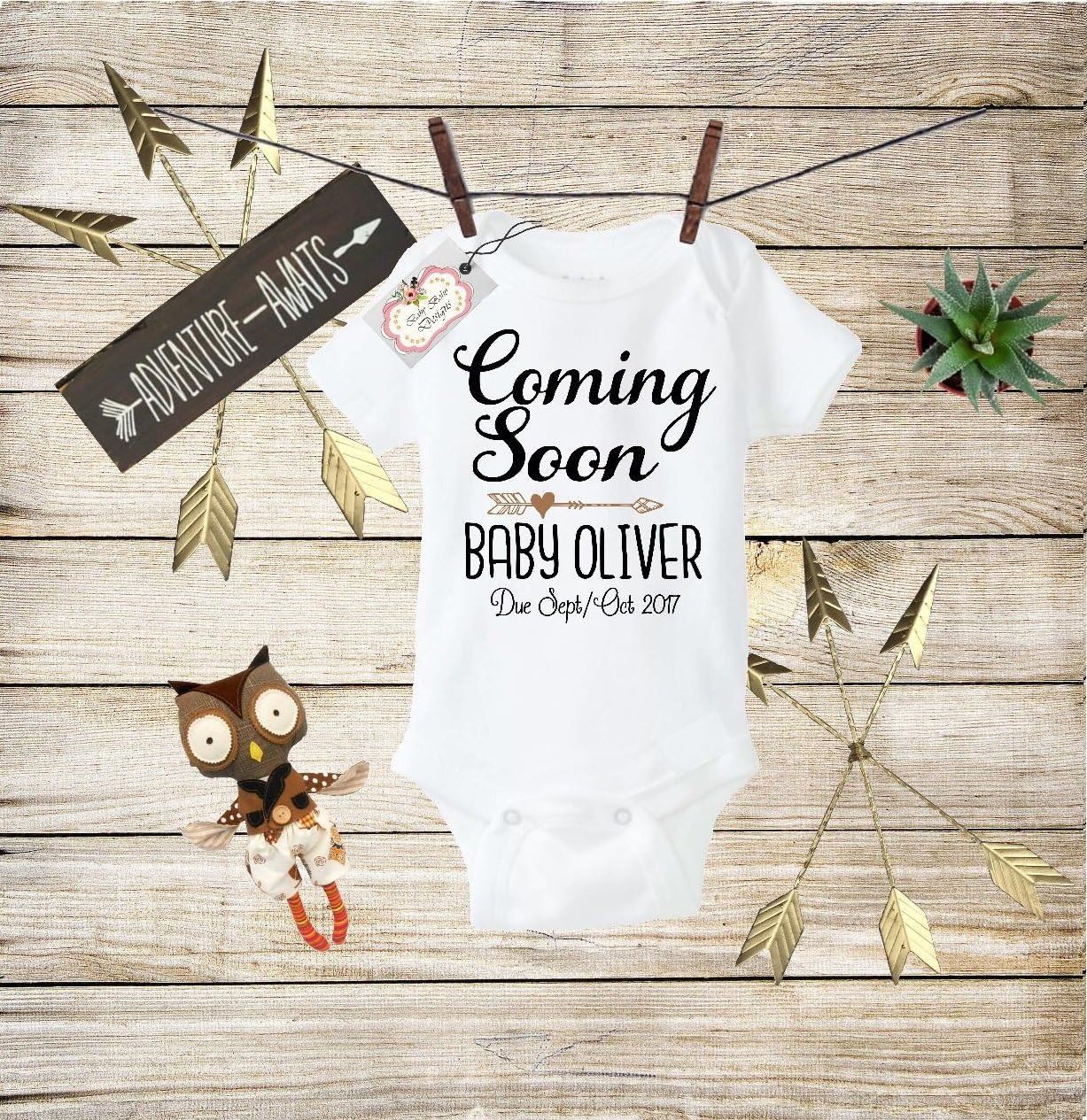 Baby Announcement Bodysuit Coming Soon Baby Announcement Pregnancy Reveal to Grandparents Bodysuit Surprise Baby Bodysuit Coming Soon Bodysuit