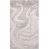 SAFAVIEH Orchard Collection Accent Rug - 4'5" x 6'5", Grey & Gold, Modern Abstract Design, Non-Shedding & Easy Care, Ideal fo