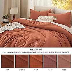 Bedsure King Size Comforter Set, Burnt Orange Soft