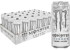 Monster Energy Zero Ultra, Sugar Free Energy Drink, 16 Fl Oz (Pack of 24)