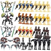Toysvill Battle Robots Building Block Set, 35 PCS Military Droid Minifigures with Weapons, Construction Toy