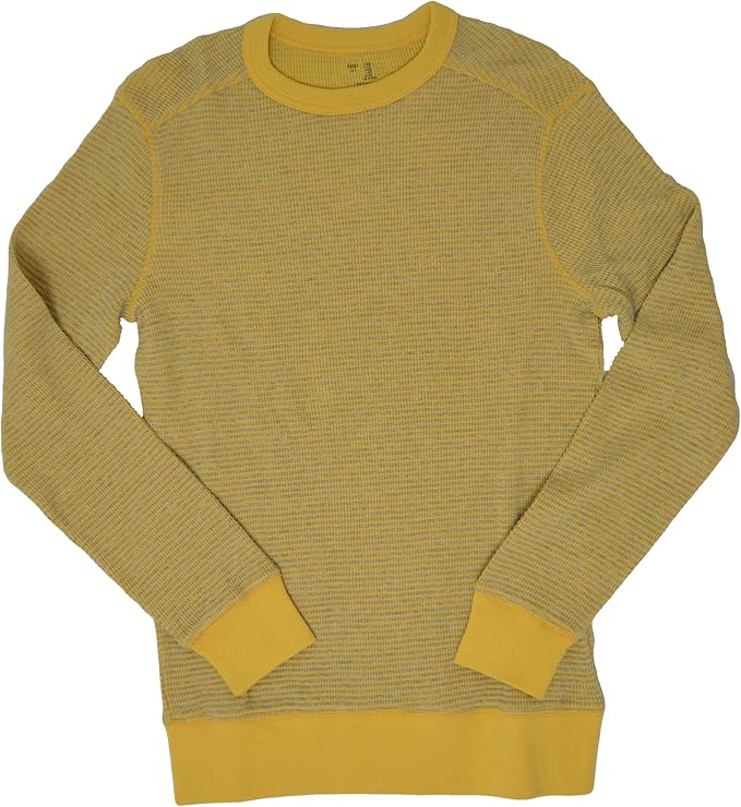 men's waffle crew neck long sleeve