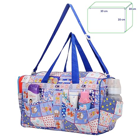 Indi Bargain Baby Bags Nappy Carry Diaper Bag Mummy Mother Bag Multipurpose Multi Compartment (Blue)