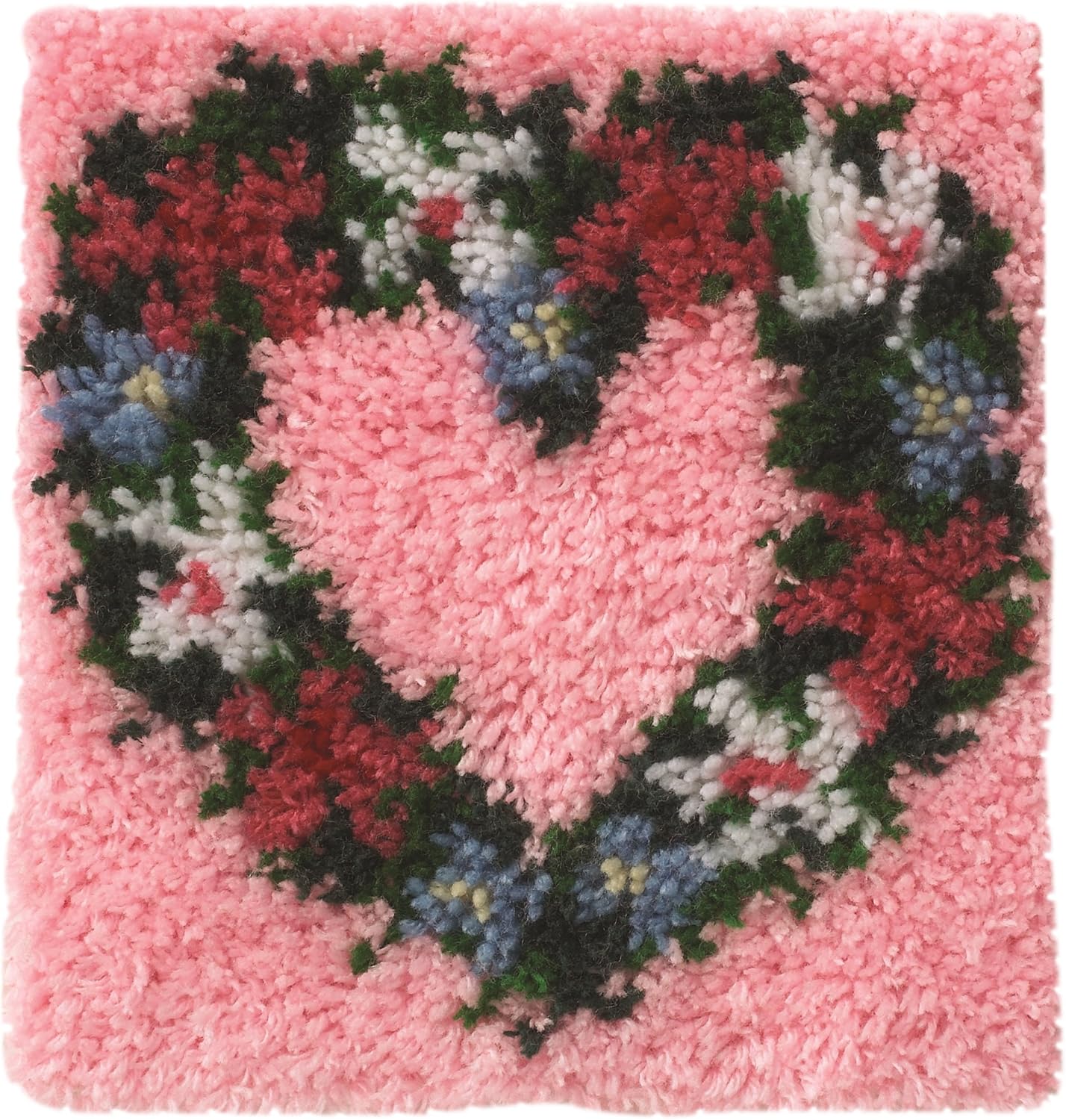 wonderart Latch Hook Kit x 12-inch, Heart Wreath, 12 x 12, Heart Wreath 12 X 12, Heart Wreath 12 x 12