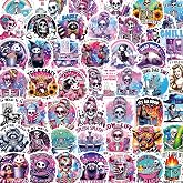Aposwow 100 Pcs Funny Sarcastic Skeleton Stickers for Adults | Skull Themed, Waterproof, Scrapbook Water Bottle Decals, Halloween Vinyl Sticker for Laptop Phone Journaling Skateboard